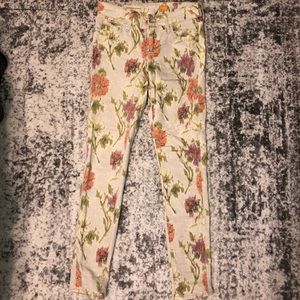 Floral Print Pilcro and the Letterpress Jeans